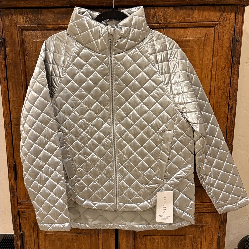 Athleta Whisper Metallic Quilted Jacket